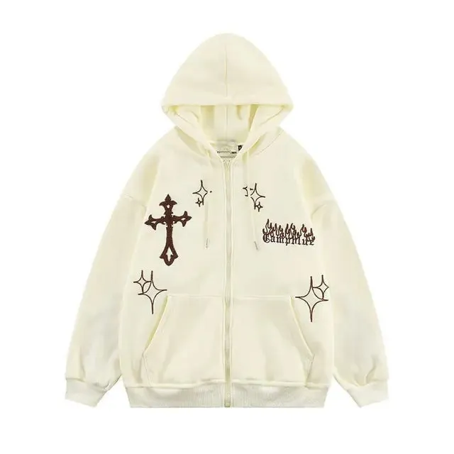 Skeletal Ribcage Zip-Up Hoodie